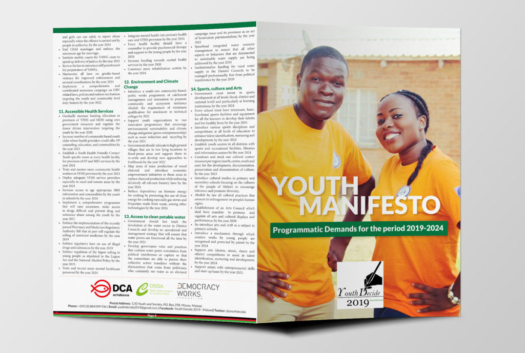 Malawi Youth Manifesto pamphlet