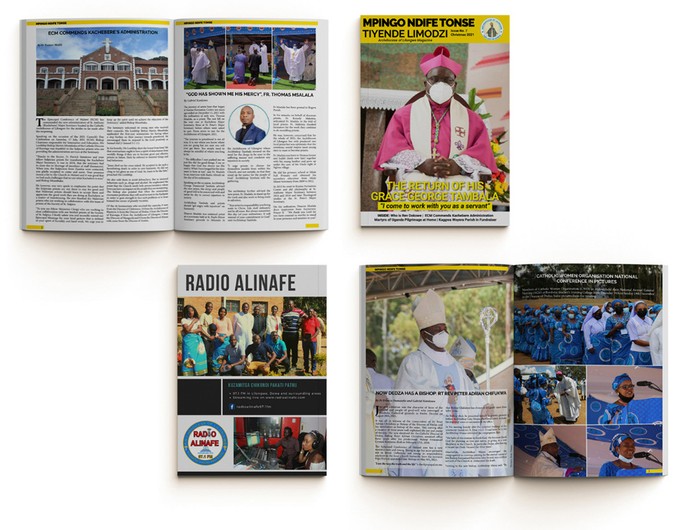Inside spreads of Mpingo Ndife Tonse magazine
