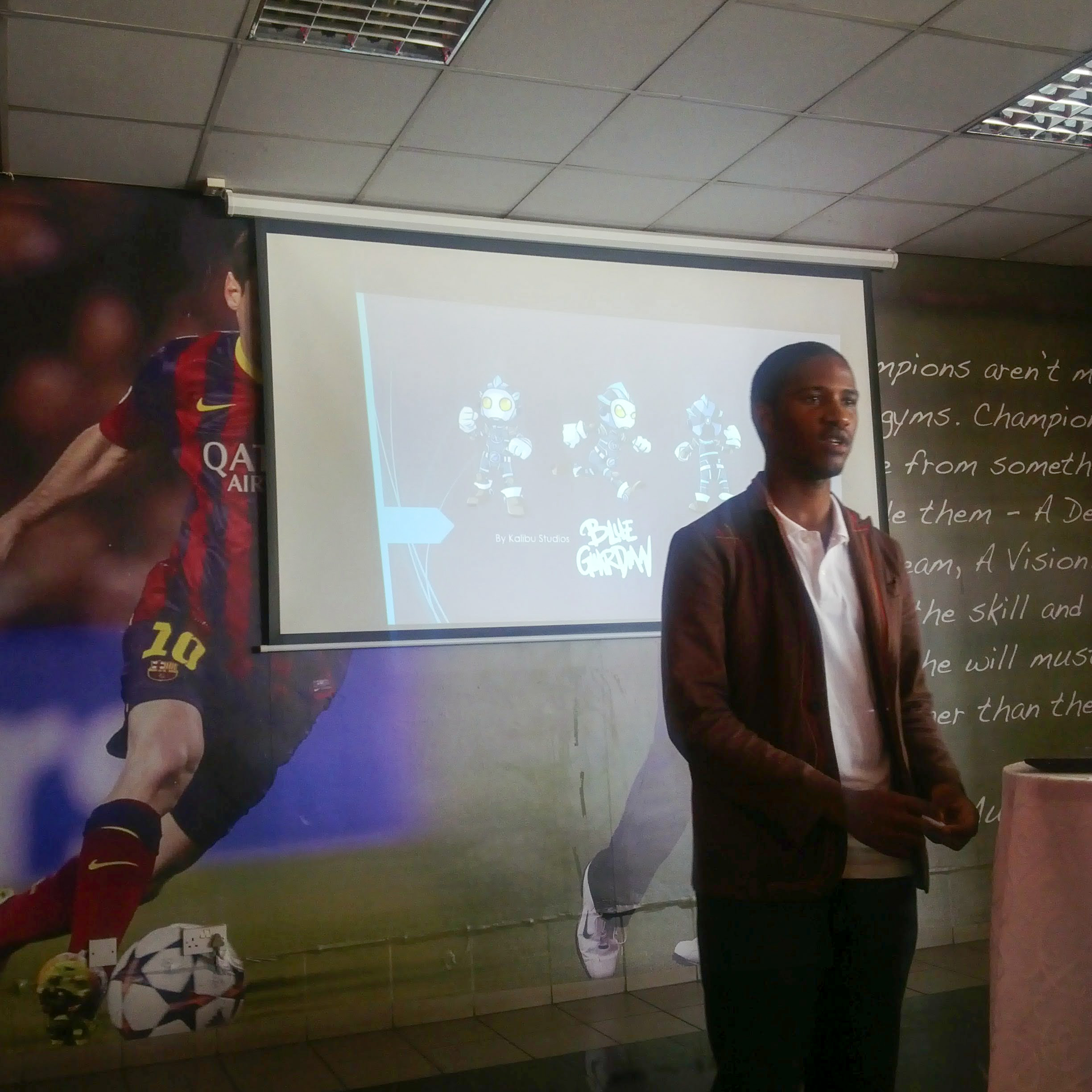 Pike Msonda presenting his Blue Gauardian game