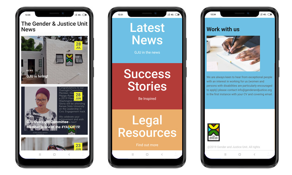 Gender and Justice Unit responsive website