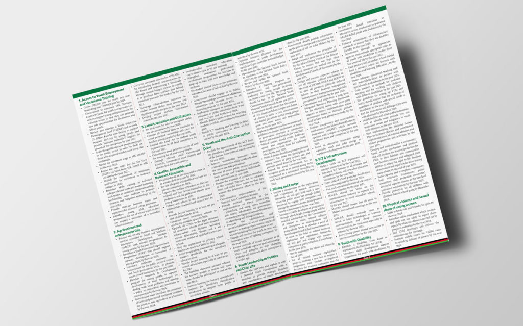 Malawi Youth Manifesto demands for 2019 - 2024