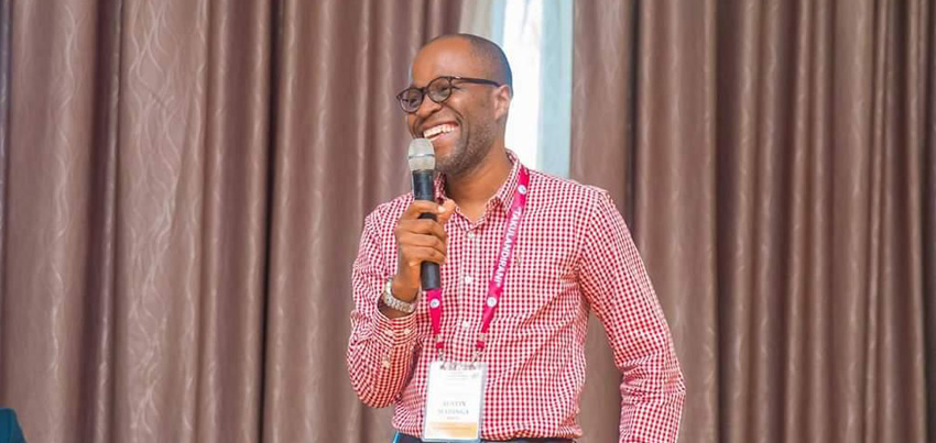 Austin Madinga at the Malawi International Tourism Expo Takulandirani