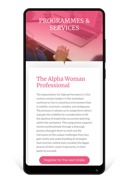 Women's Leadership Footprint Aplha Woman programme
