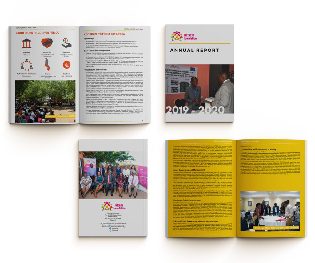 Tilitonse Foundation 2019-2020 Annual Report design