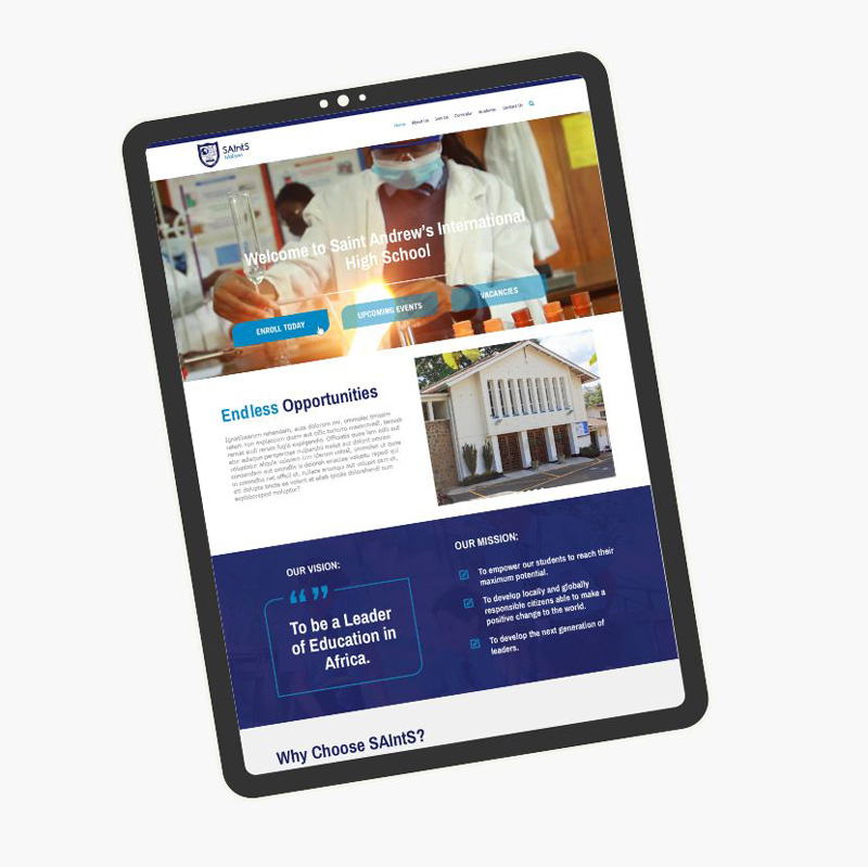 St Andrews international school website design