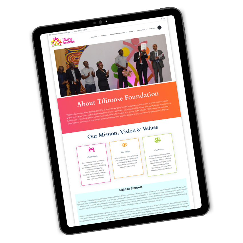 Tilitonse Foundation website