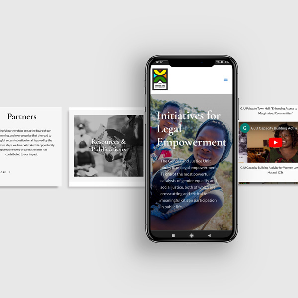 the Gender and Justice Unit website design and digital marketing services