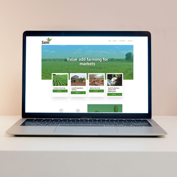 Sani limited brand identity website and content development