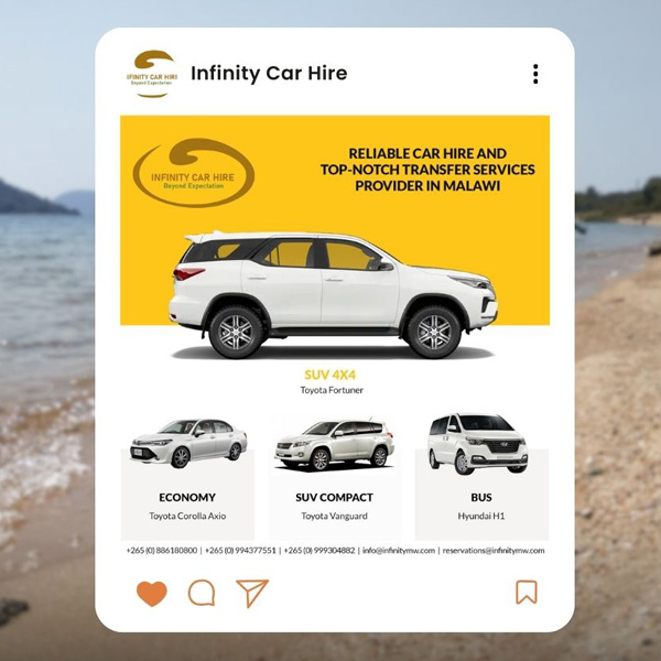 infinity car hire in Lilongwe malawi