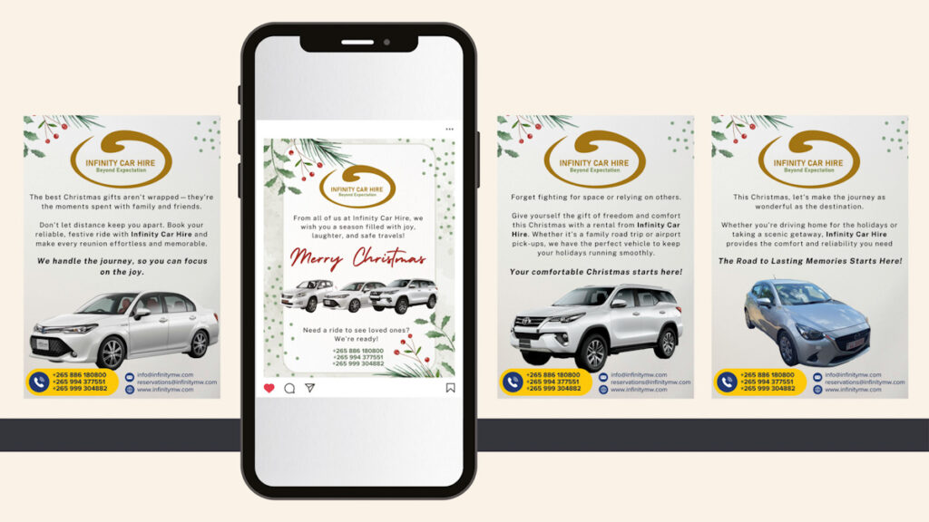 infinity car hire christmas campaign